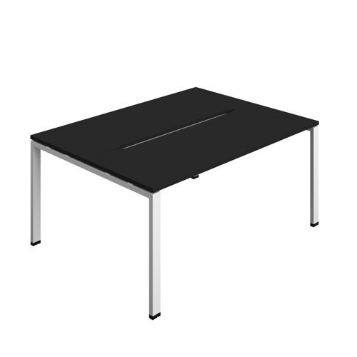Synergy Bench with Cut Out: 2 Person (FSC) : Goal Post Leg : 1600 700 Black/White