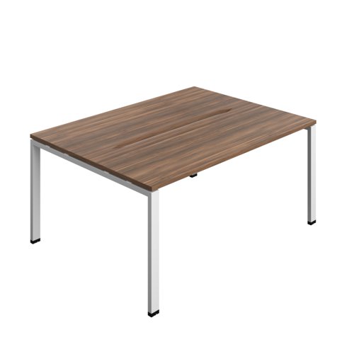 Synergy Bench with Cut Out: 2 Person (FSC) : Goal Post Leg : 1600 700 Dark Walnut/White