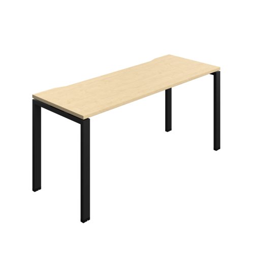 Synergy Bench with Cut Out: 1 Person (FSC) : Goal Post Leg : 1600 700 Maple/Black