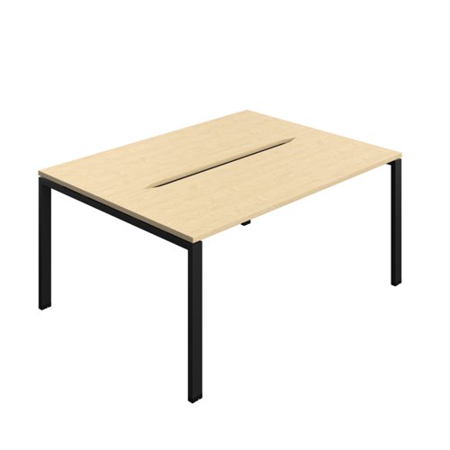 Synergy Bench with Cut Out: 2 Person (FSC) : Goal Post Leg : 1600 700 Maple/Black