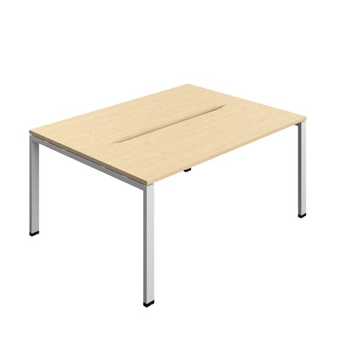 Synergy Bench with Cut Out: 2 Person (FSC) : Goal Post Leg : 1600 700 Maple/Silver