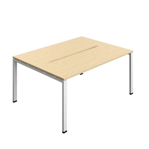 Synergy Bench with Cut Out: 2 Person (FSC) : Goal Post Leg : 1600 700 Maple/White