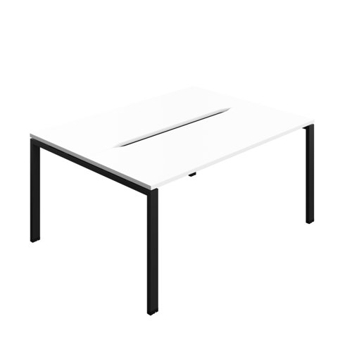 Synergy Bench with Cut Out: 2 Person (FSC) : Goal Post Leg : 1600 700 White/Black