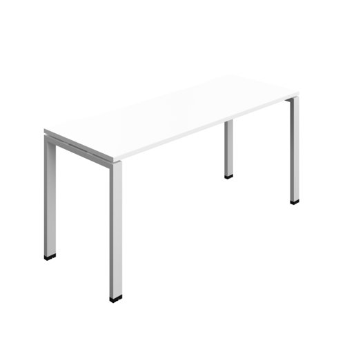 Synergy Bench with Cut Out: 1 Person (FSC) : Goal Post Leg : 1600 700 White/Silver