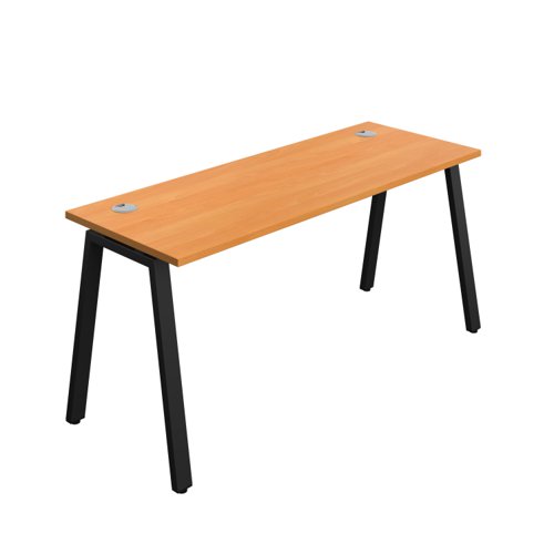 Synergy Bench with Cable Ports: 1 Person (FSC) : A-Frame Leg : 1600 700 Beech/Black