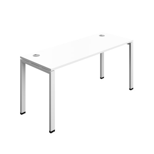 Synergy Bench with Cable Ports: 1 Person (FSC) : Goal Post Leg : 1600 700 White/White