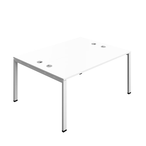Synergy Bench with Cable Ports: 2 Person (FSC) : Goal Post Leg : 1600 700 White/White