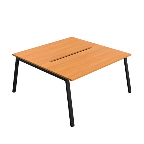 Synergy Bench with Cut Out: 2 Person (FSC) : A-Frame Leg : 1600 800 Beech/Black