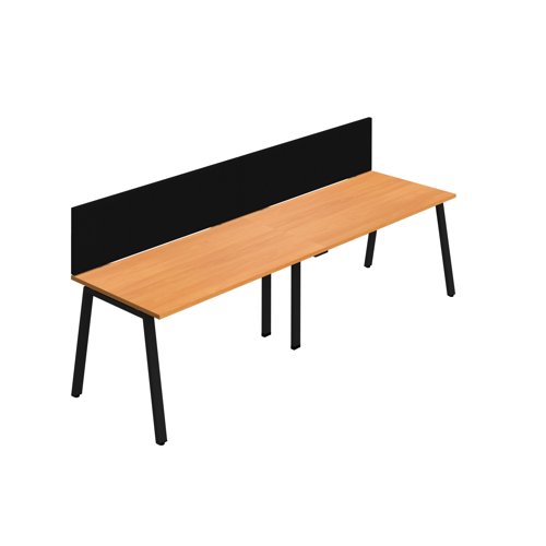 Synergy 2SP Bench Desk 1600X800mm A-Frame Beech/Black Black Screen