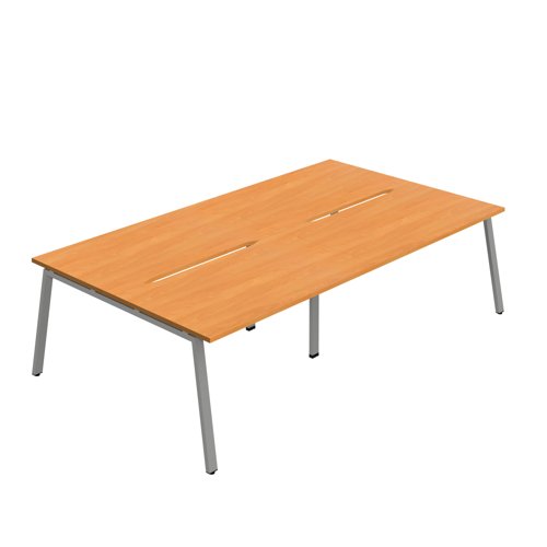 Synergy 4P Bench Desk 1600X800mm A-Frame Beech/Silver