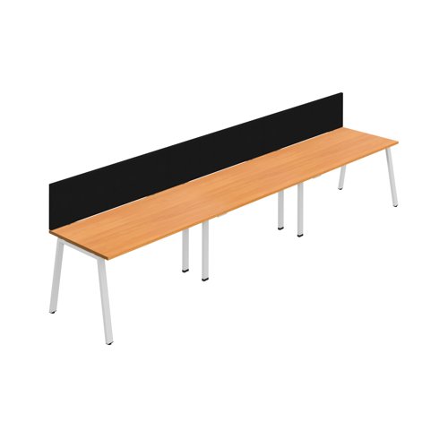 Synergy 3SP Bench Desk 1600X800mm A-Frame Beech/White Black Screen