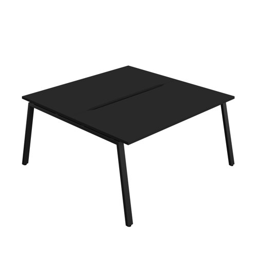 Synergy Bench with Cut Out: 2 Person (FSC) : A-Frame Leg : 1600 800 Black/Black