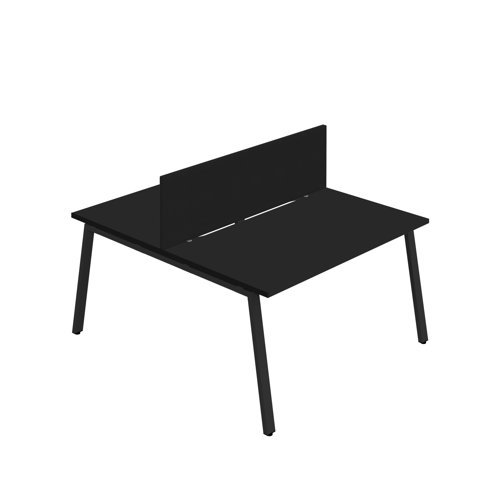 Synergy 2P Bench Desk 1600X800mm A-Frame Black/Black Black Screen