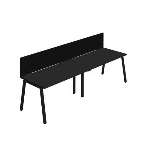 Synergy 2SP Bench Desk 1600X800mm A-Frame Black/Black Black Screen