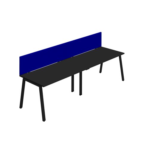 Synergy 2SP Bench Desk 1600X800mm A-Frame Black/Black Royal Blue Screen