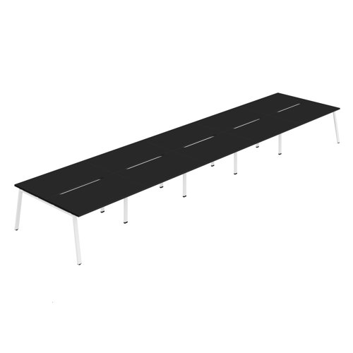 Synergy 10P Bench Desk 1600X800mm A-Frame Black/White