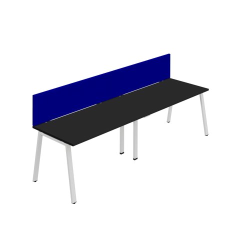 Synergy 2SP Bench Desk 1600X800mm A-Frame Black/White Royal Blue Screen