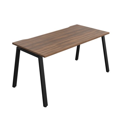 Synergy Bench with Cut Out: 1 Person (FSC) : A-Frame Leg : 1600 800 Dark Walnut/Black