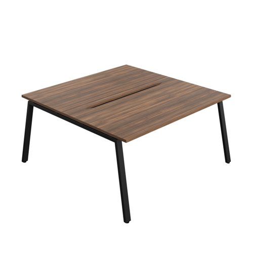 Synergy Bench with Cut Out: 2 Person (FSC) : A-Frame Leg : 1600 800 Dark Walnut/Black