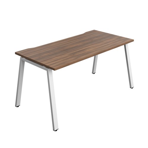 Synergy Bench with Cut Out: 1 Person (FSC) : A-Frame Leg : 1600 800 Dark Walnut/White
