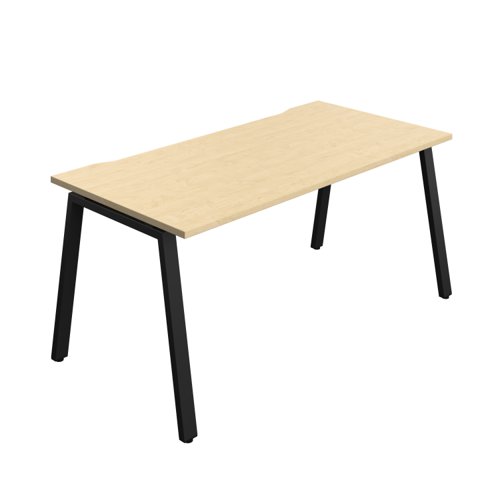 Synergy Bench with Cut Out: 1 Person (FSC) : A-Frame Leg : 1600 800 Maple/Black