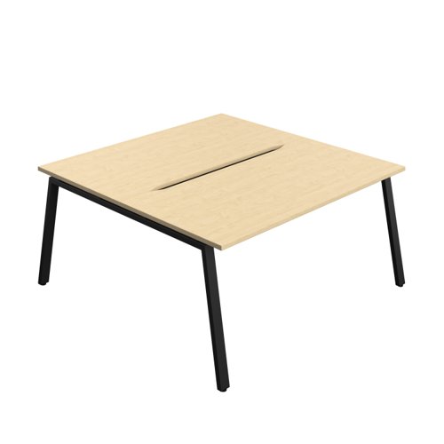 Synergy Bench with Cut Out: 2 Person (FSC) : A-Frame Leg : 1600 800 Maple/Black