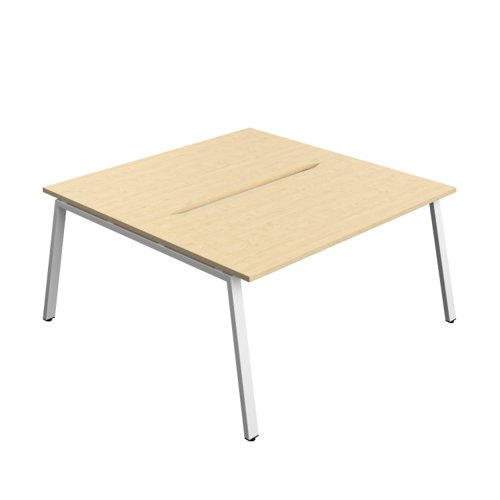 Synergy Bench with Cut Out: 2 Person (FSC) : A-Frame Leg : 1600 800 Maple/White