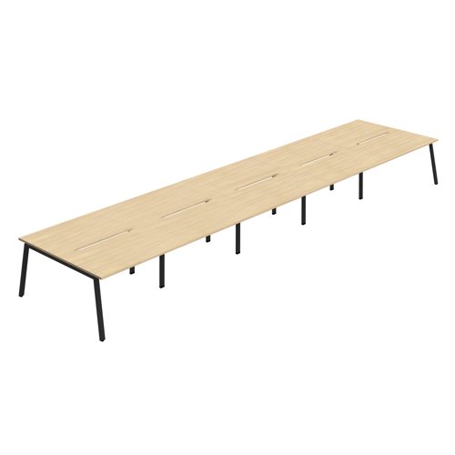 Synergy 10P Bench Desk 1600X800mm A-Frame Nova Oak/Black