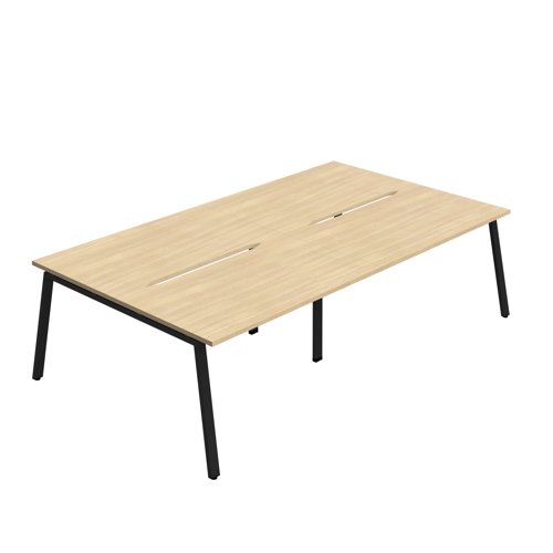Synergy 4P Bench Desk 1600X800mm A-Frame Nova Oak/Black