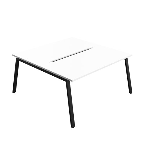 Synergy Bench with Cut Out: 2 Person (FSC) : A-Frame Leg : 1600 800 White/Black