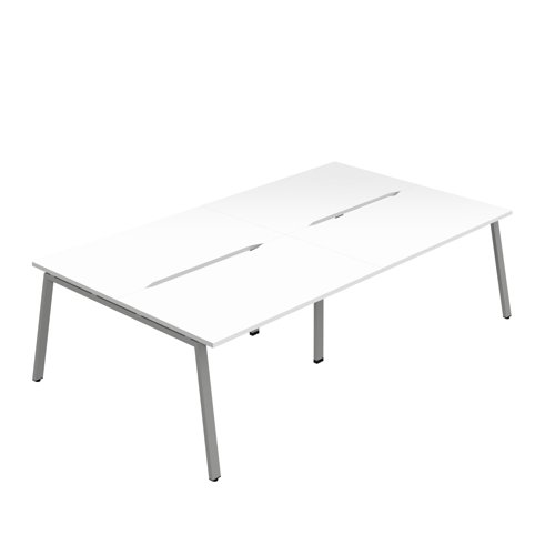 Synergy 4P Bench Desk 1600X800mm A-Frame White/Silver