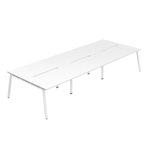 Synergy 6P Bench Desk 1600X800mm A-Frame White/White