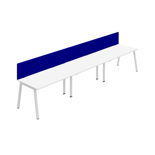 Synergy 3SP Bench Desk 1600X800mm A-Frame White/White Royal Blue Screen