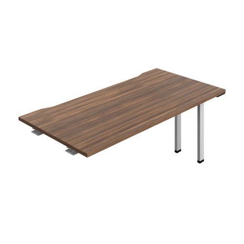 Synergy Bench Extension with Cut Out: 1 Person (FSC) : 1600 800 Dark Walnut/Silver