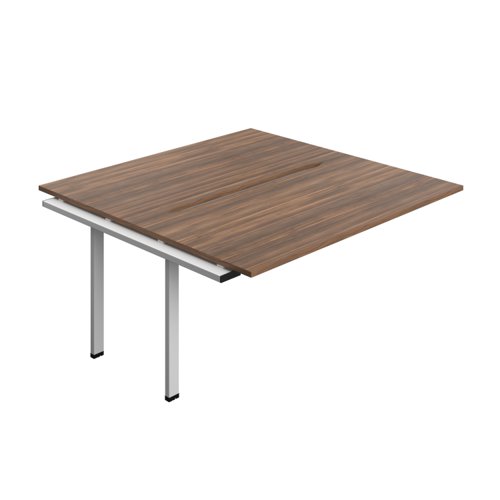 Synergy Bench Extension with Cut Out: 2 Person (FSC) : 1600 800 Dark Walnut/Silver