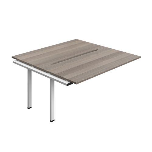 Synergy Bench Extension with Cut Out: 2 Person (FSC) : 1600 800 Grey Oak/White
