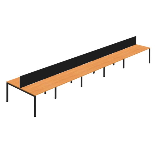 Synergy 10P Bench Desk 1600X800mm GoalPost Beech/Black Black Screen