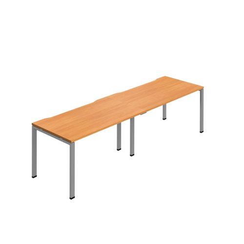 Synergy 2SP Bench Desk 1600X800mm Goalpost Beech/Silver