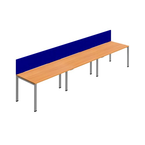Synergy 3SP Bench Desk 1600X800mm GoalPost Beech/Silver Royal Blue Screen