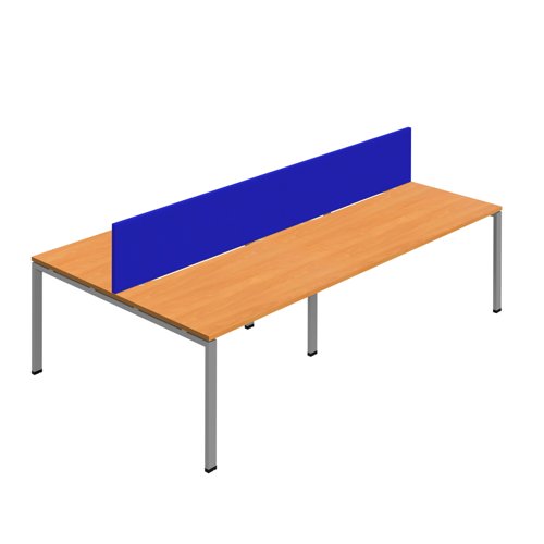 Synergy 4P Bench Desk 1600X800mm GoalPost Beech/Silver Royal Blue Screen