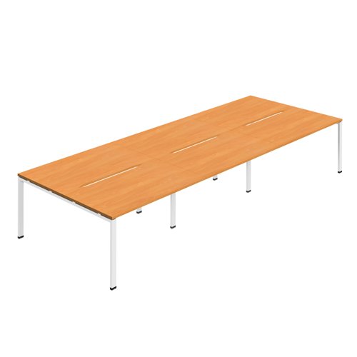 Synergy 6P Bench Desk 1600X800mm GoalPost Beech/White