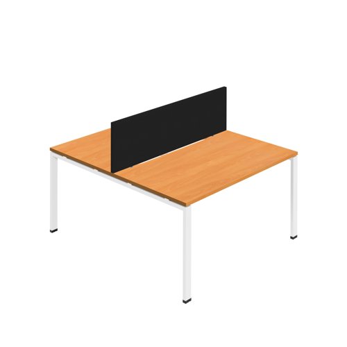 Synergy 2P Bench Desk 1600X800mm GoalPost Beech/White Black Screen