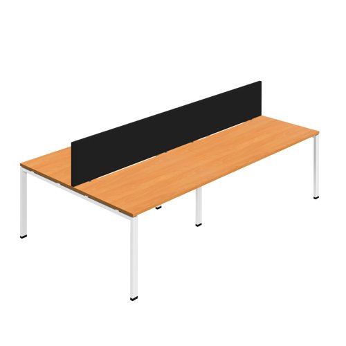Synergy 4P Bench Desk 1600X800mm GoalPost Beech/White Black Screen