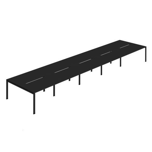 Synergy 10P Bench Desk 1600X800mm GoalPost Black/Black