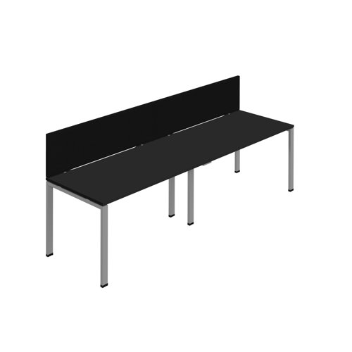 Synergy 2SP Bench Desk 1600X800mm GoalPost Black/Silver Black Screen