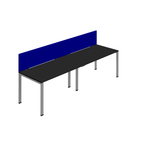 Synergy 2SP Bench Desk 1600X800mm GoalPost Black/Silver Royal Blue Screen