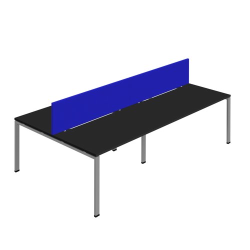 Synergy 4P Bench Desk 1600X800mm GoalPost Black/Silver Royal Blue Screen