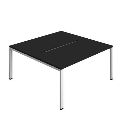 Synergy Bench with Cut Out: 2 Person (FSC) : Goal Post Leg : 1600 800 Black/White