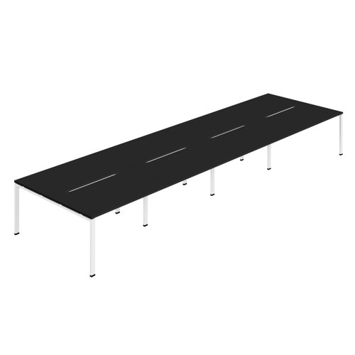 Synergy 8P Bench Desk 1600X800mm GoalPost Black/White