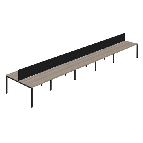 Synergy 10P Bench Desk 1600X800mm GoalPost Grey Oak/Black Black Screen